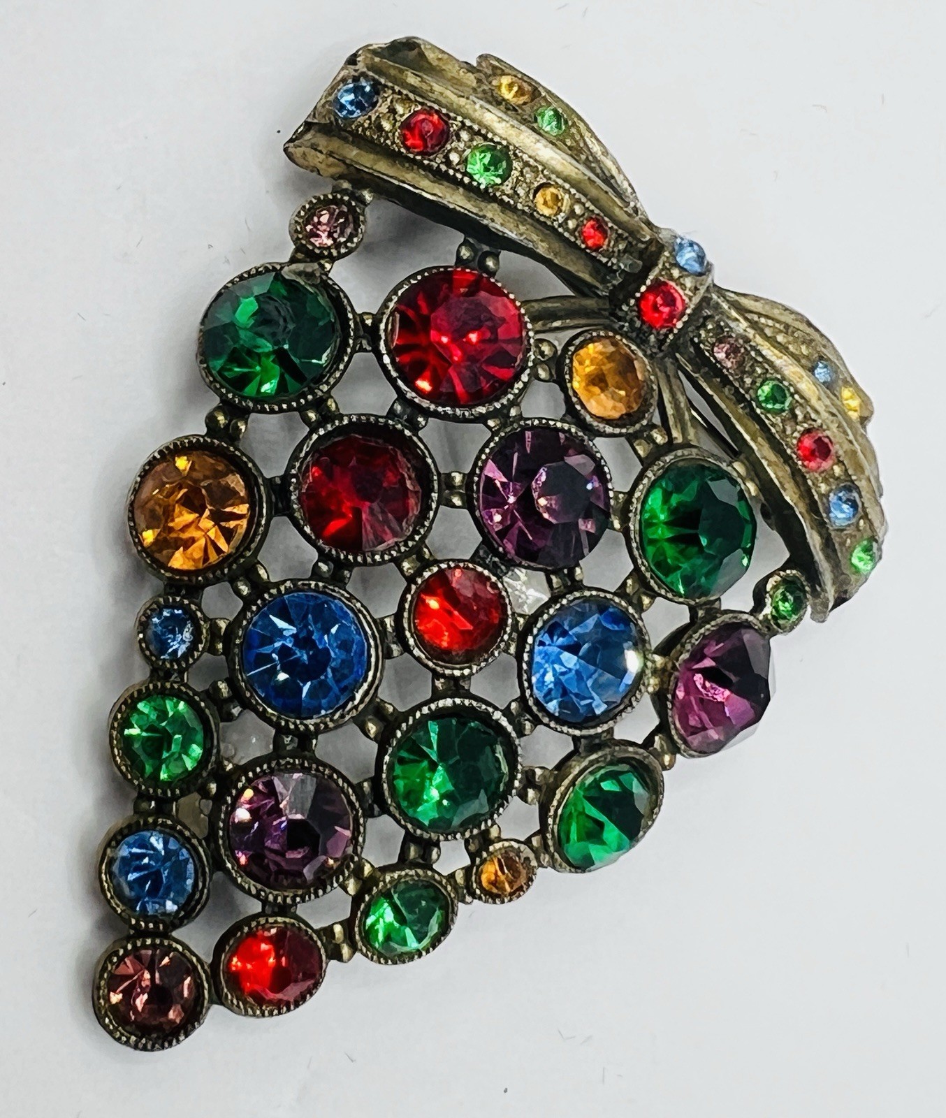Art Deco Fruit Salad Brooch – C Clasp – no missing stones!