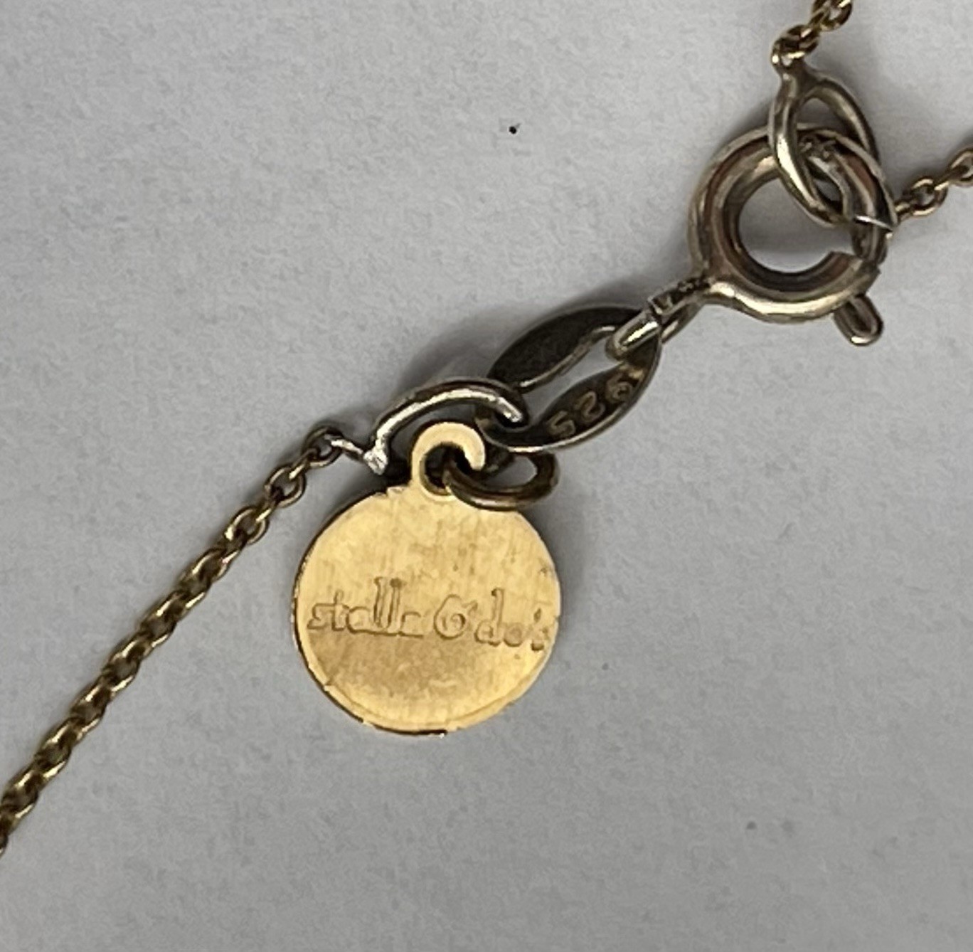 STELLA & DOT Necklace Sterling Silver Vermeil Golden Bird Soar Pendant 16 – 18″