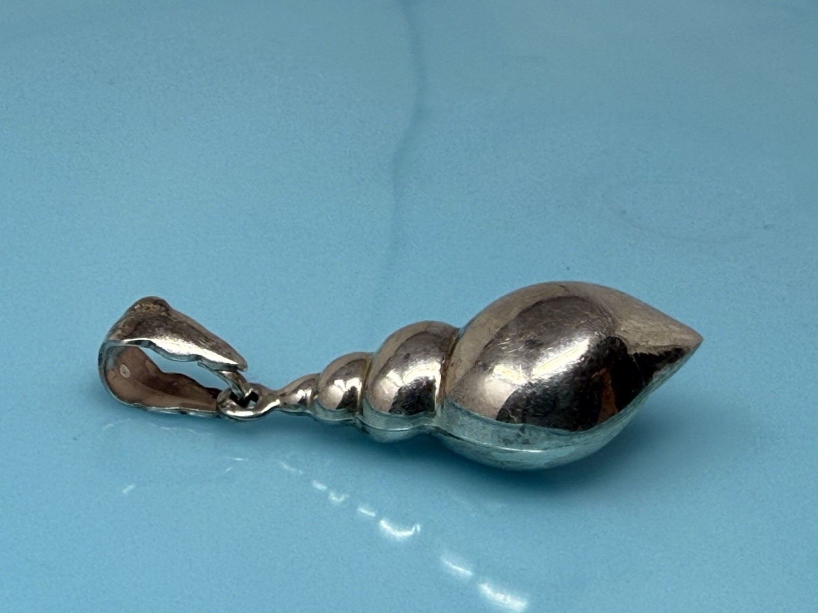 Vintage 925 Sterling Silver Conch Beach Sea Shell Pendant 2g