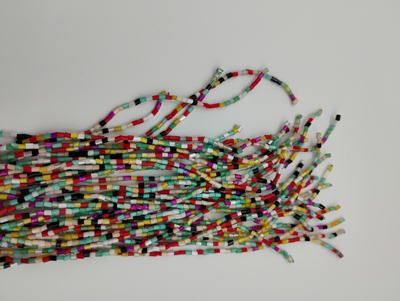 Vintage Bead Fringe Choker Bib Necklace Waterfall Multi Strand