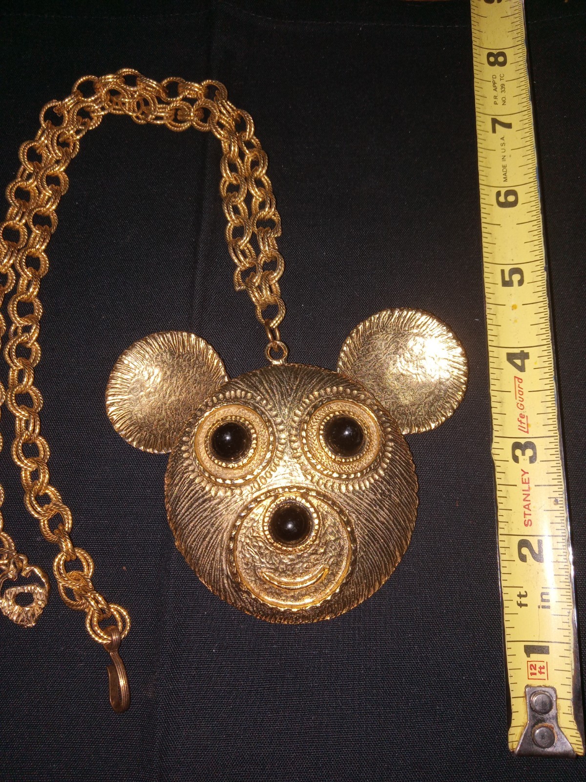 DeLizza & Elster Juliana Articulated Large Teddy Bear Pendant and Necklace 24″