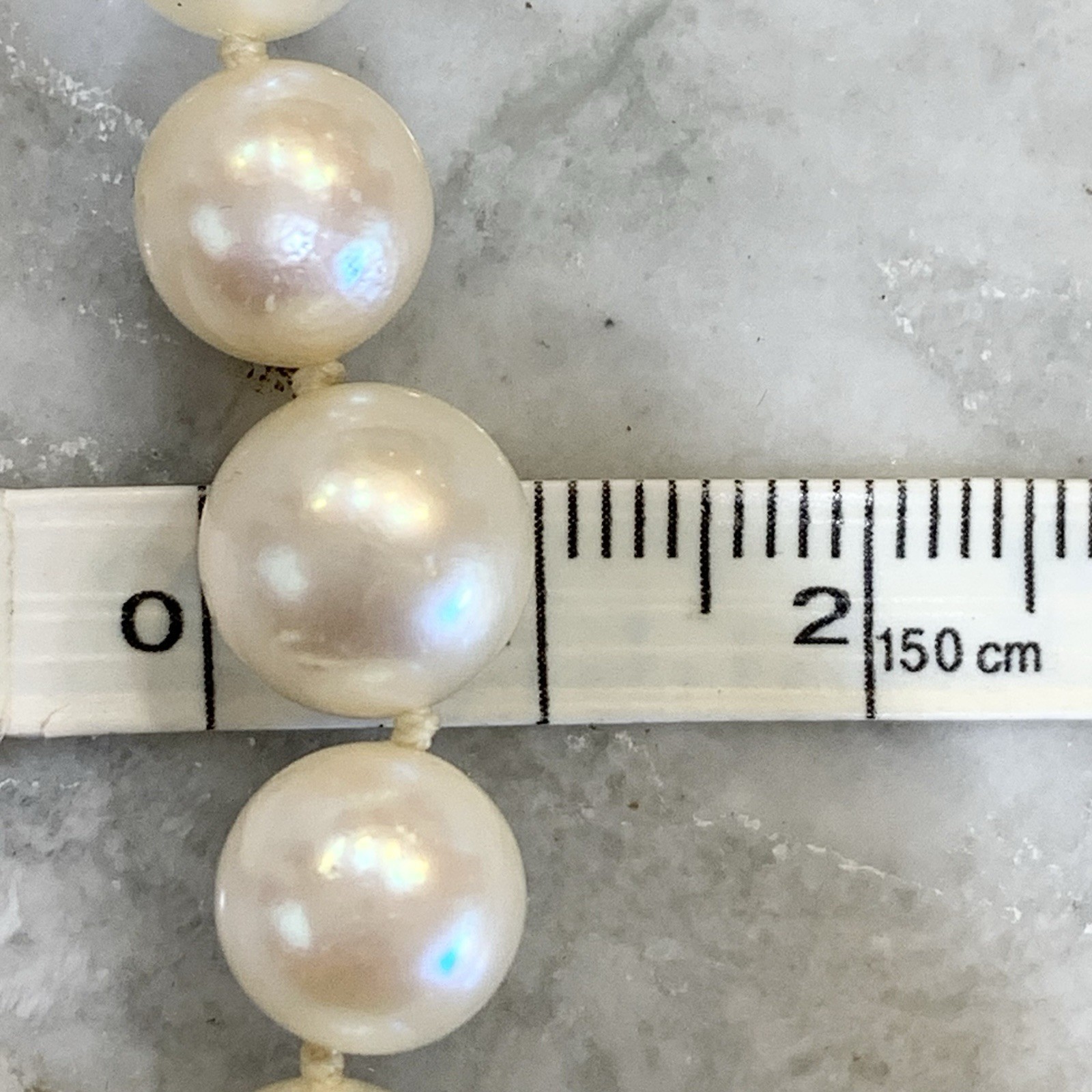 Hi Luster Fuji Akoya Pearl Necklace Strand Cream Graduated AAA+ 10mm VTG 19” WOW