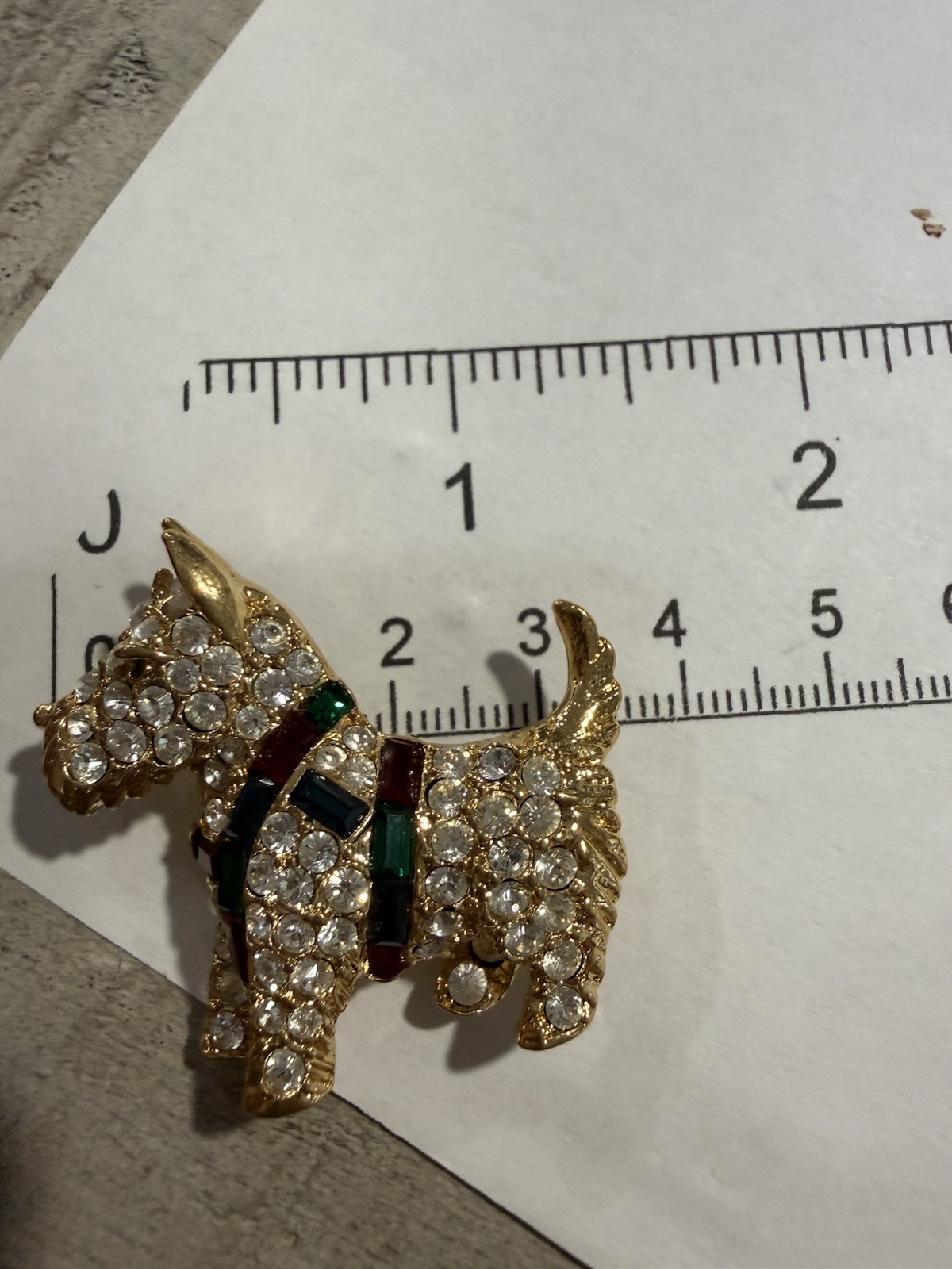 Vtg Kenneth Jay Lane KJL Brooch Scottish Terrier Dog With Rhinestones Signed