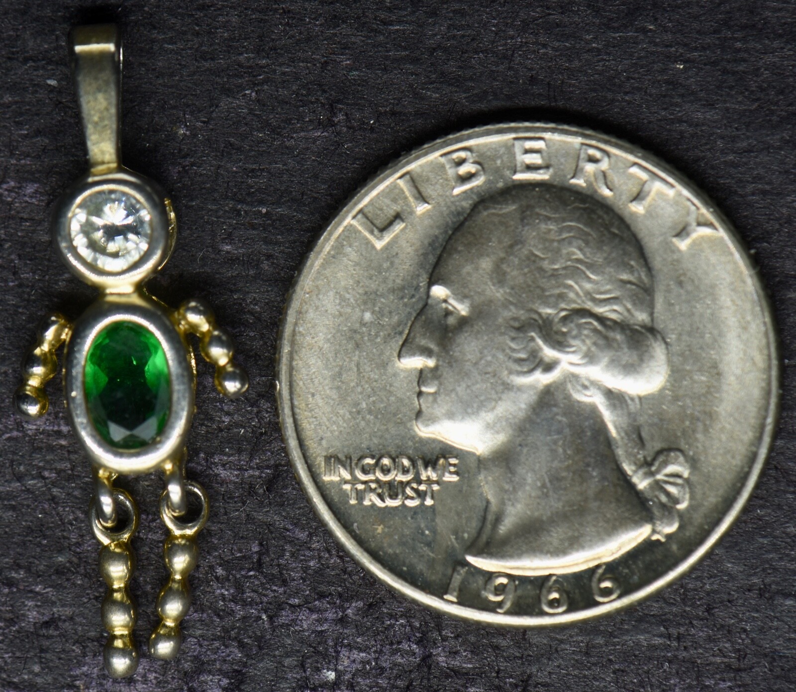 Vintage Sterling Silver- May Birth Stone Child Charm