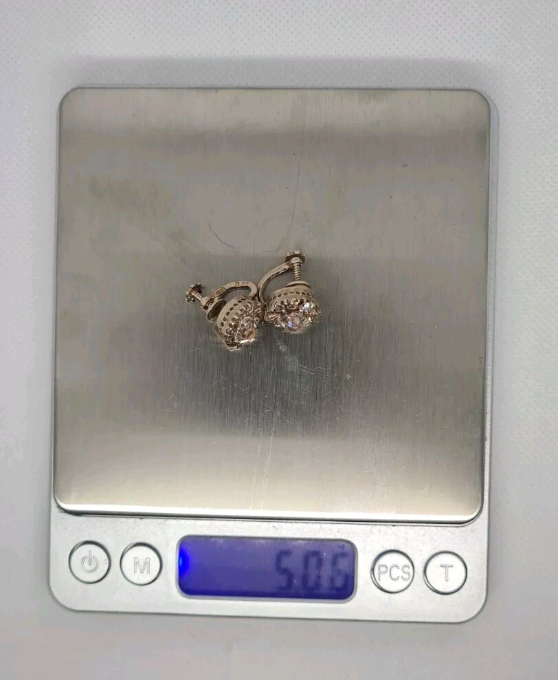 Rare Vintage Earrings, Clips Silver 875 USSR gilt 1927-1955