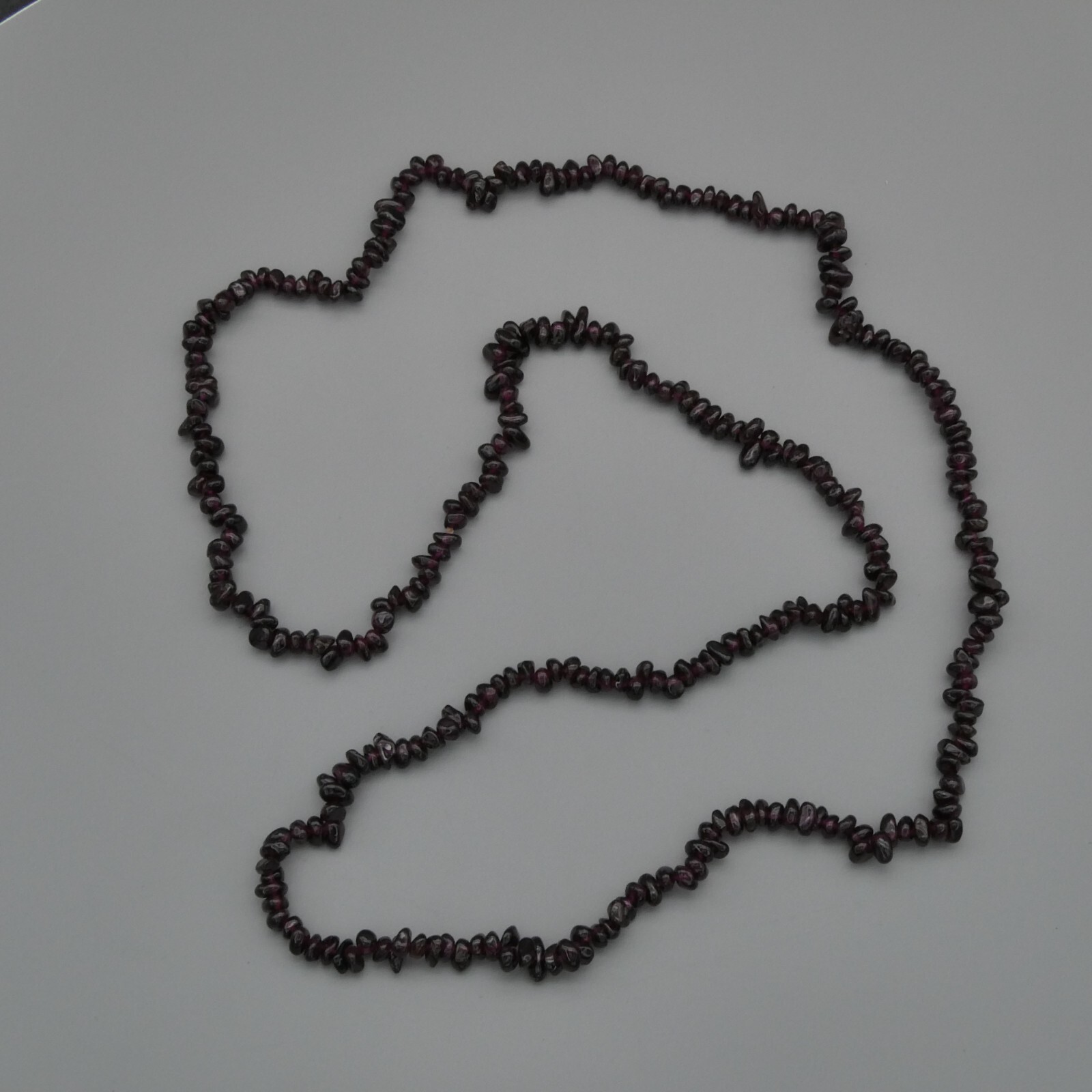 Vintage Purple Garnet Beaded 35″ Necklace Natural Pyrope Almandine Nugget 64g