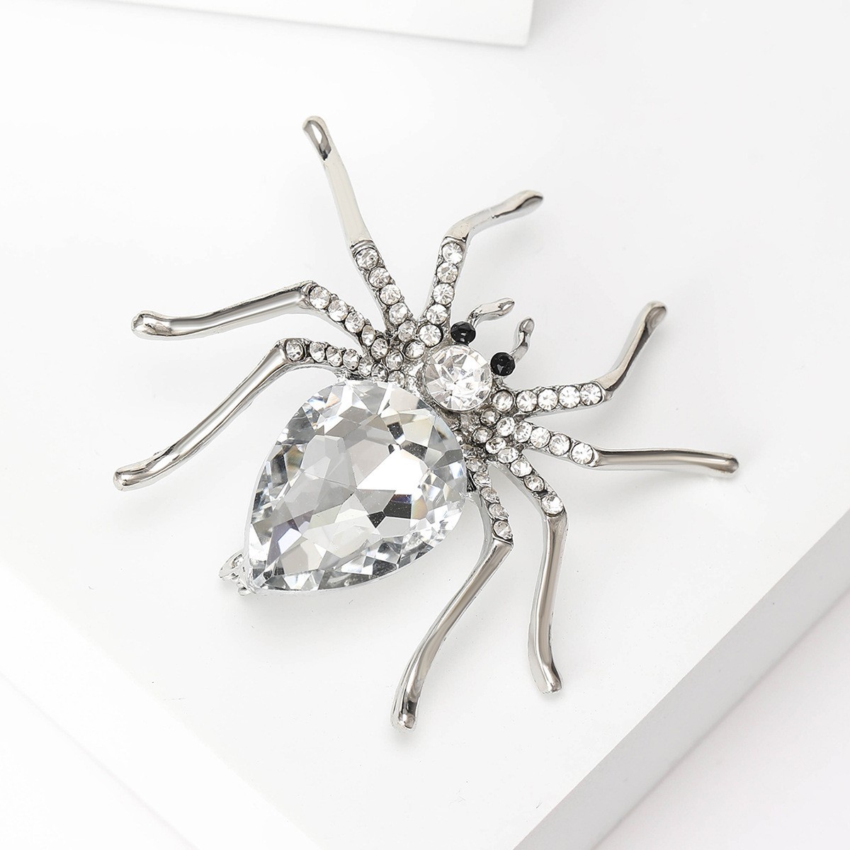 Rhinestone Spider Brooch Alloy Trendy Versatile Unisex Clothing Lapel Accessory