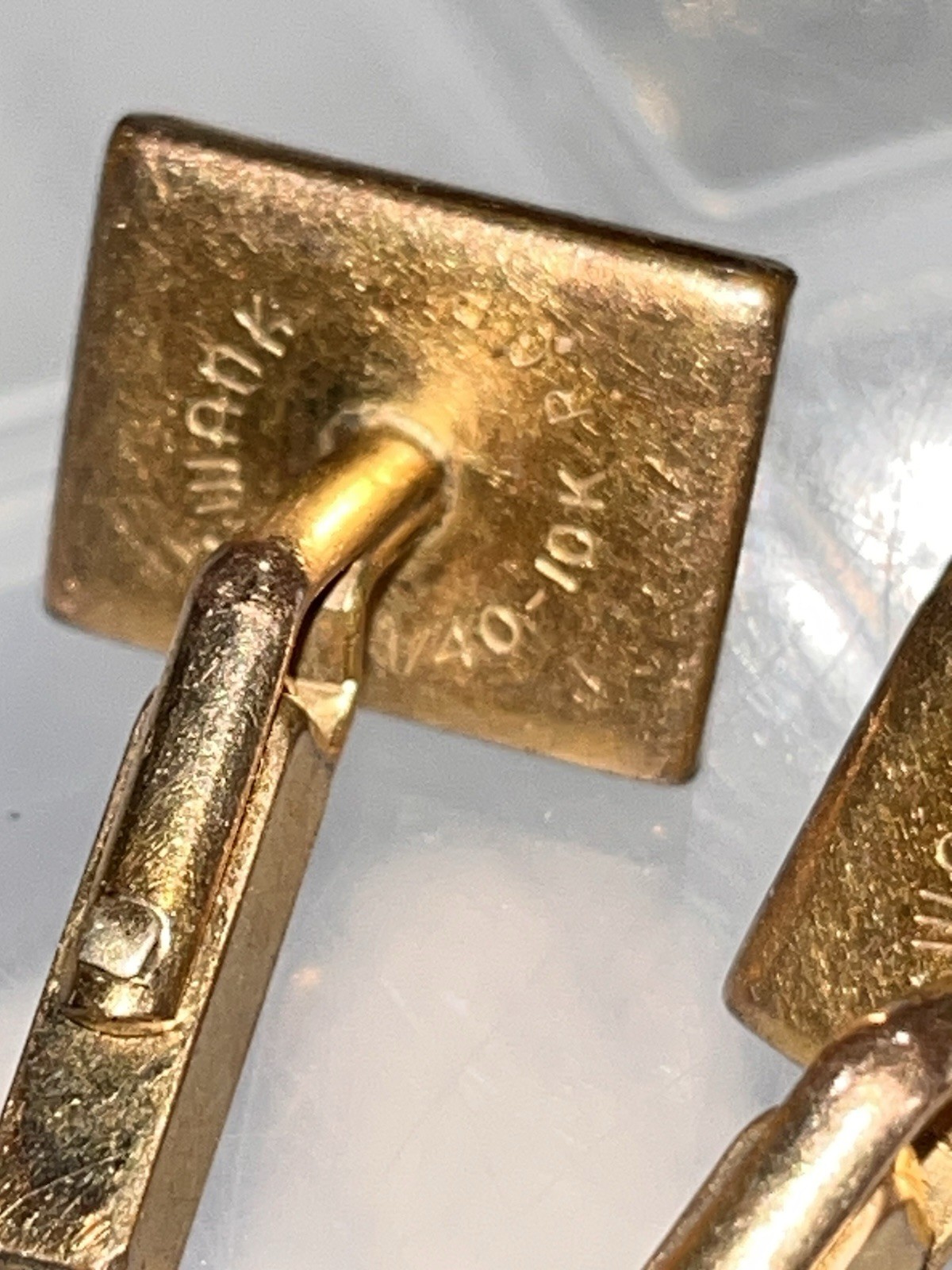 Pair Vintage Cufflinks 1/40 10K GF Yellow Gold Filled Signed RGP