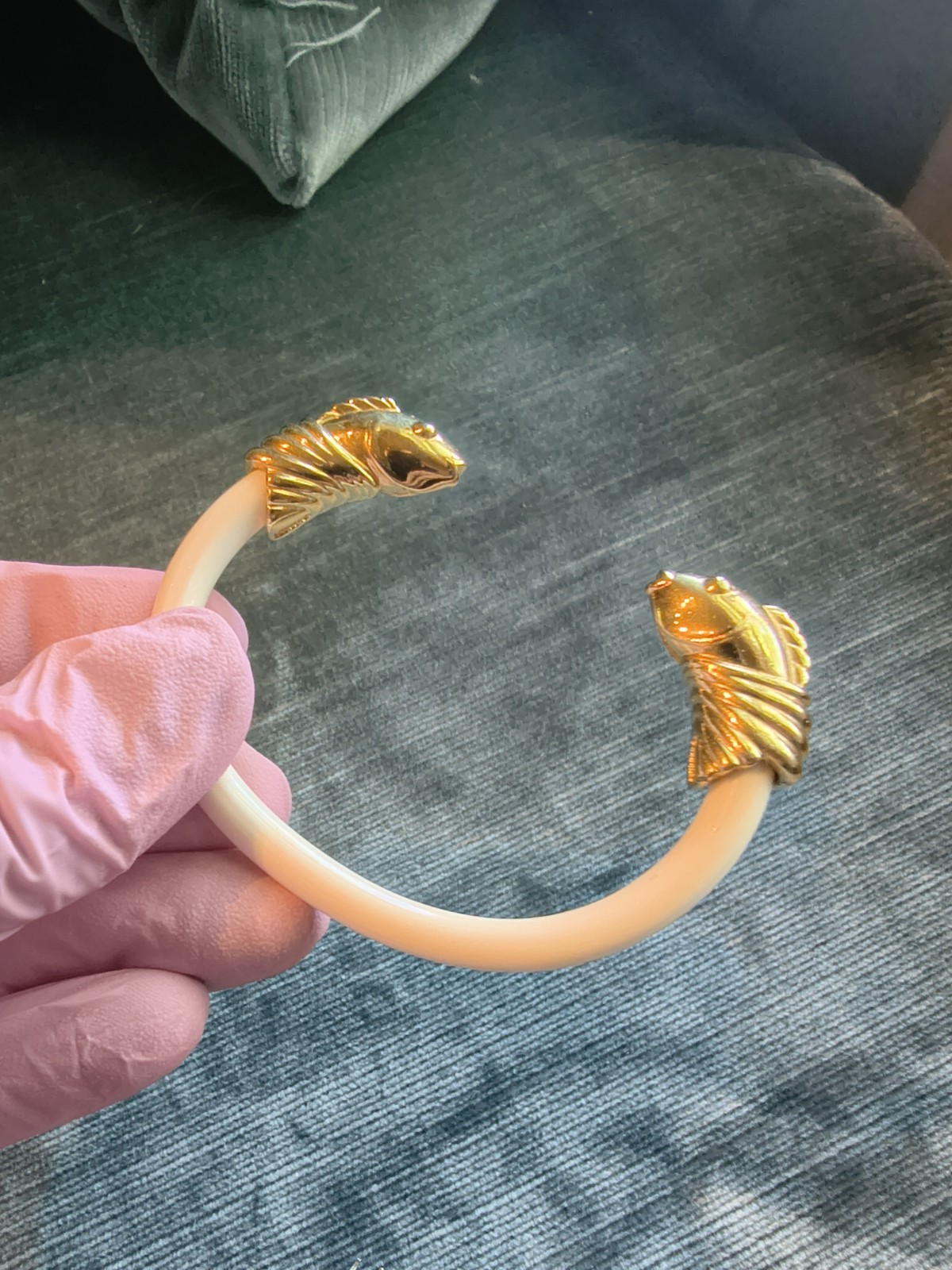 Signed Monet vintage bracelet with a bright gold-tone finish.