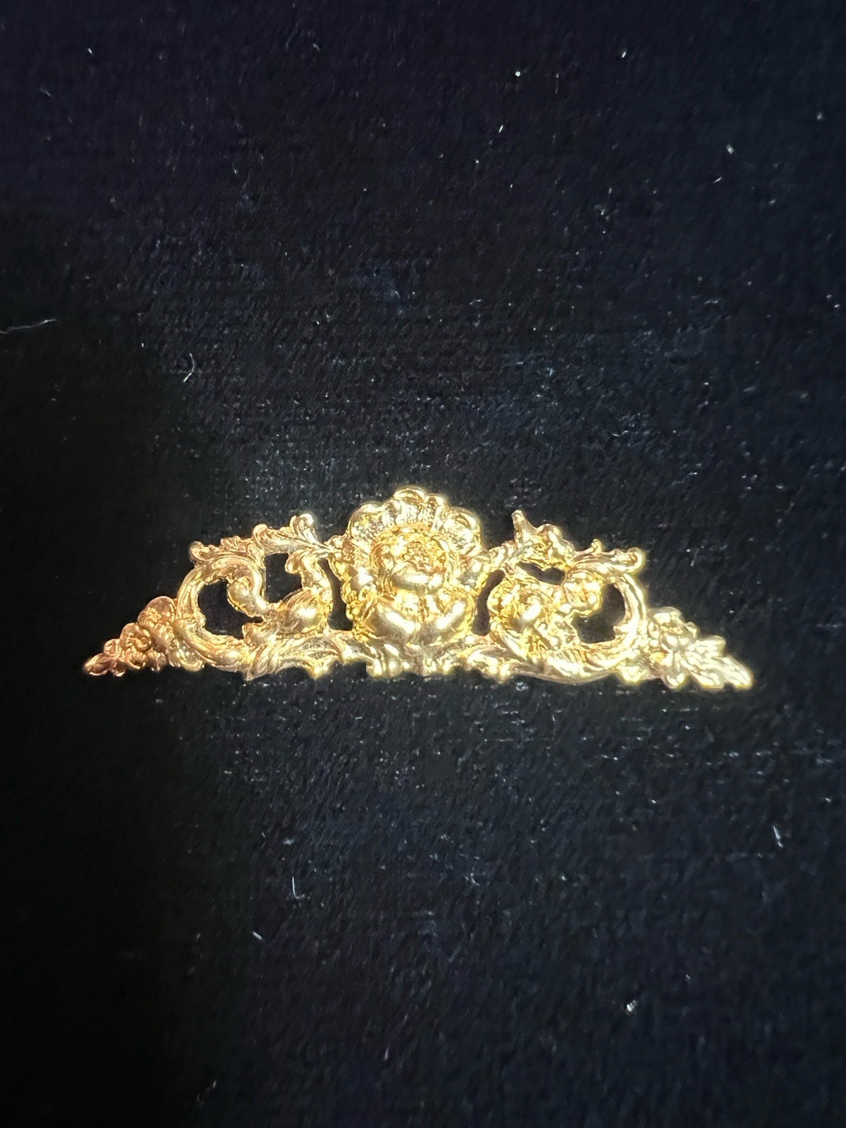 Vintage Rose Sconce 22K Gold Plated Brass Stamping for Jewelry/Craft/Decoration