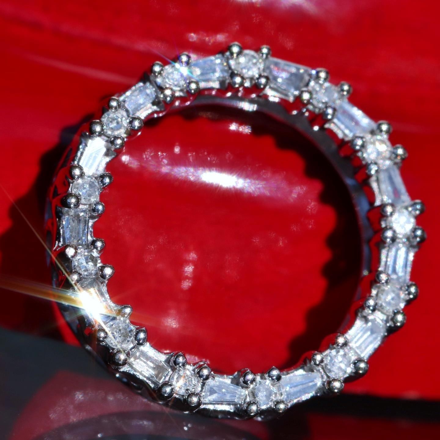 10k white gold pendant 0.18ct natural diamond circle of life charm 1.5gr N832