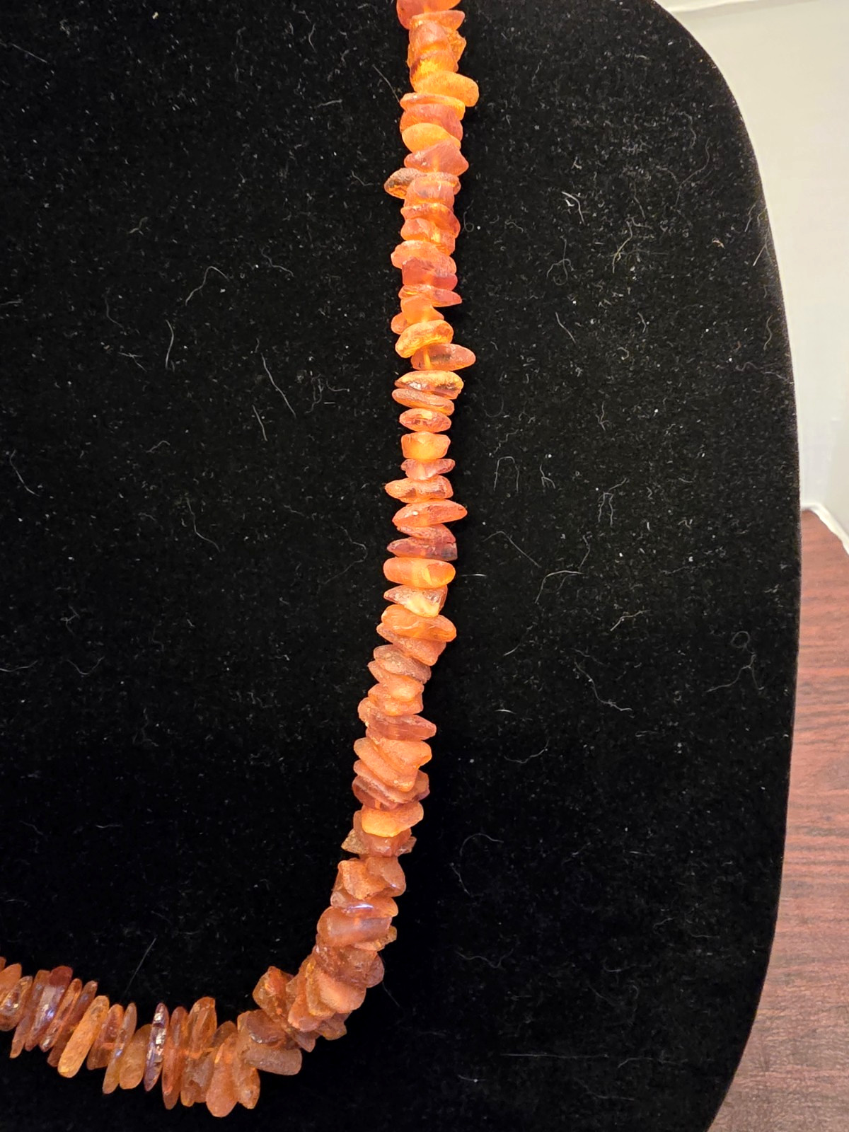 Vintage Genuine Baltic Amber Chip Bead Necklace 44g-Warm Honey Cognac 26″