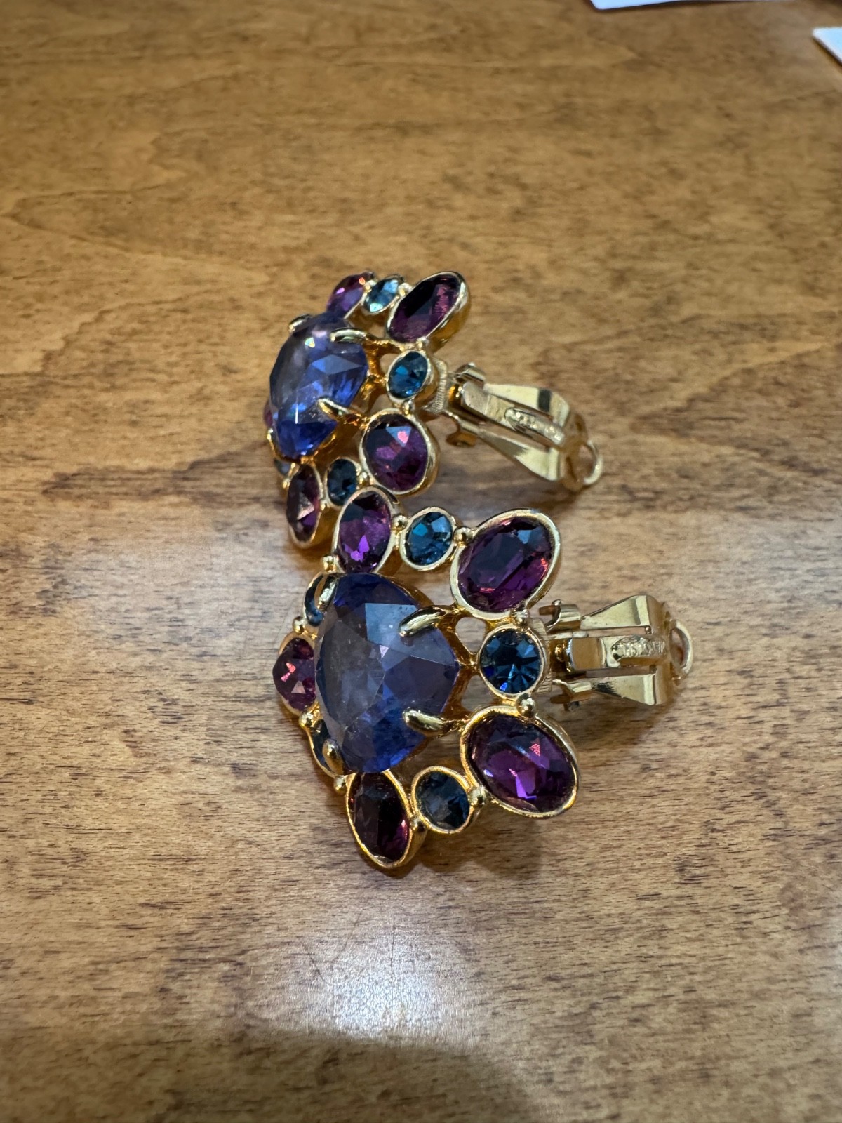 Swarovski Multi-Gemstone Clip On Earrings