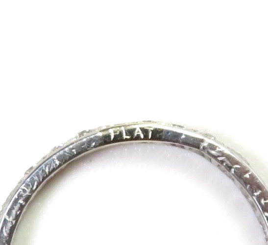 Antique Deco 1920’s Wedding Eternity Platinum Band Ring Size 7 UK-N1/2 EGL USA