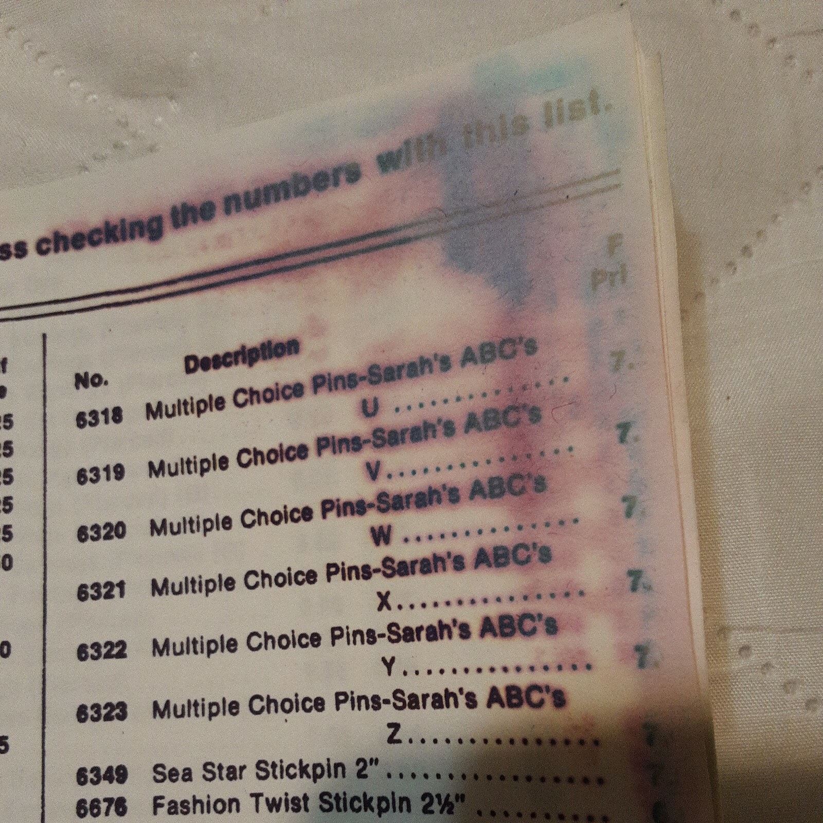 PRINTED COPY OF Aug. 1979 “QUICK REFERENCE GUIDES ” SARAH BOOK 4 PAGES