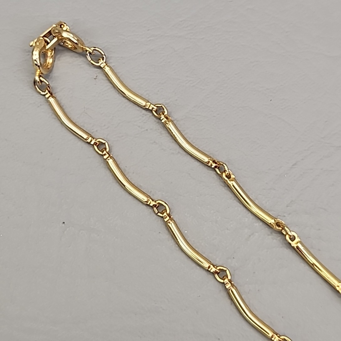 Vintage Modernist Necklace Gold Tone Geometric Dangle Pendant Articulated READ