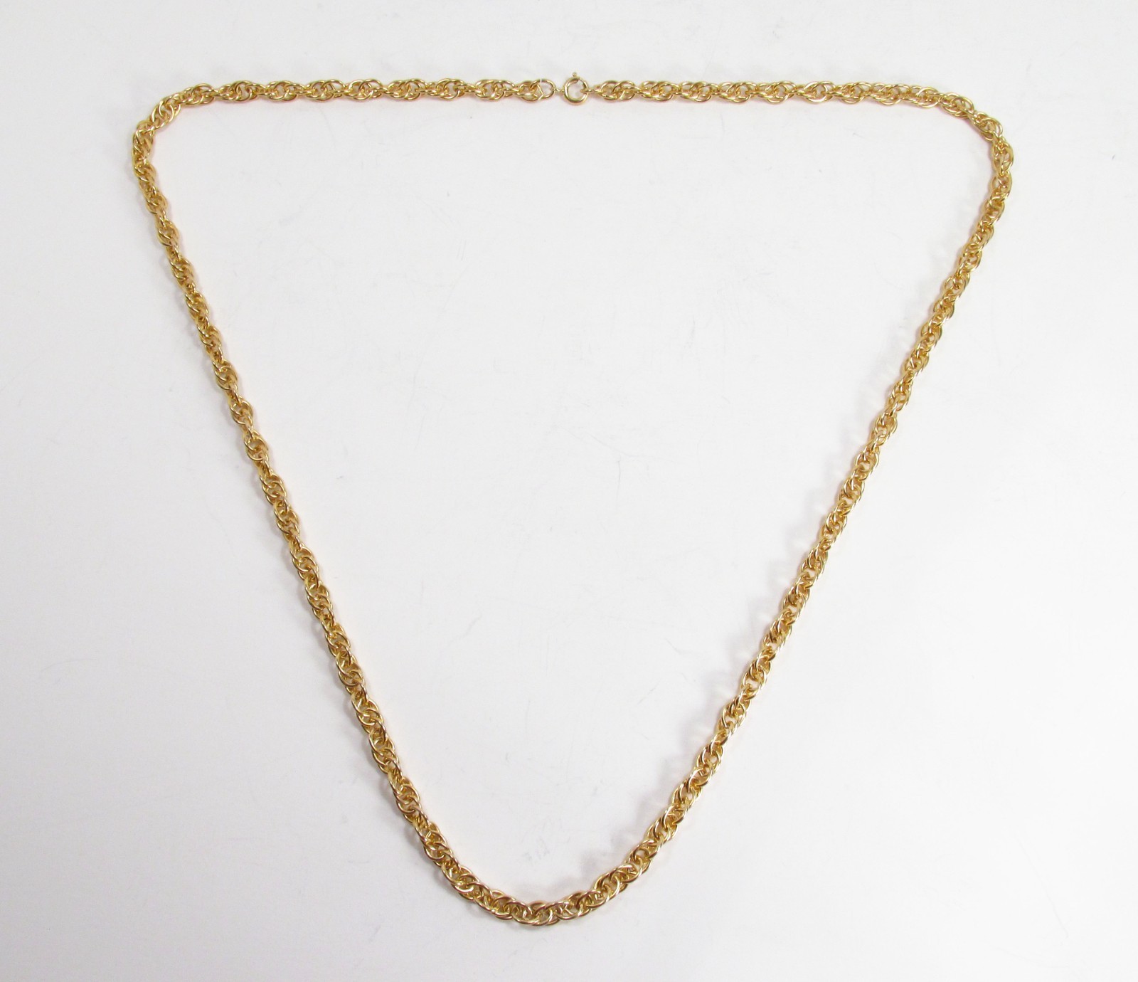 Vintage American Jewelry Chain Co. USA 12K Gold Filled Oval Link Necklace 26.5″