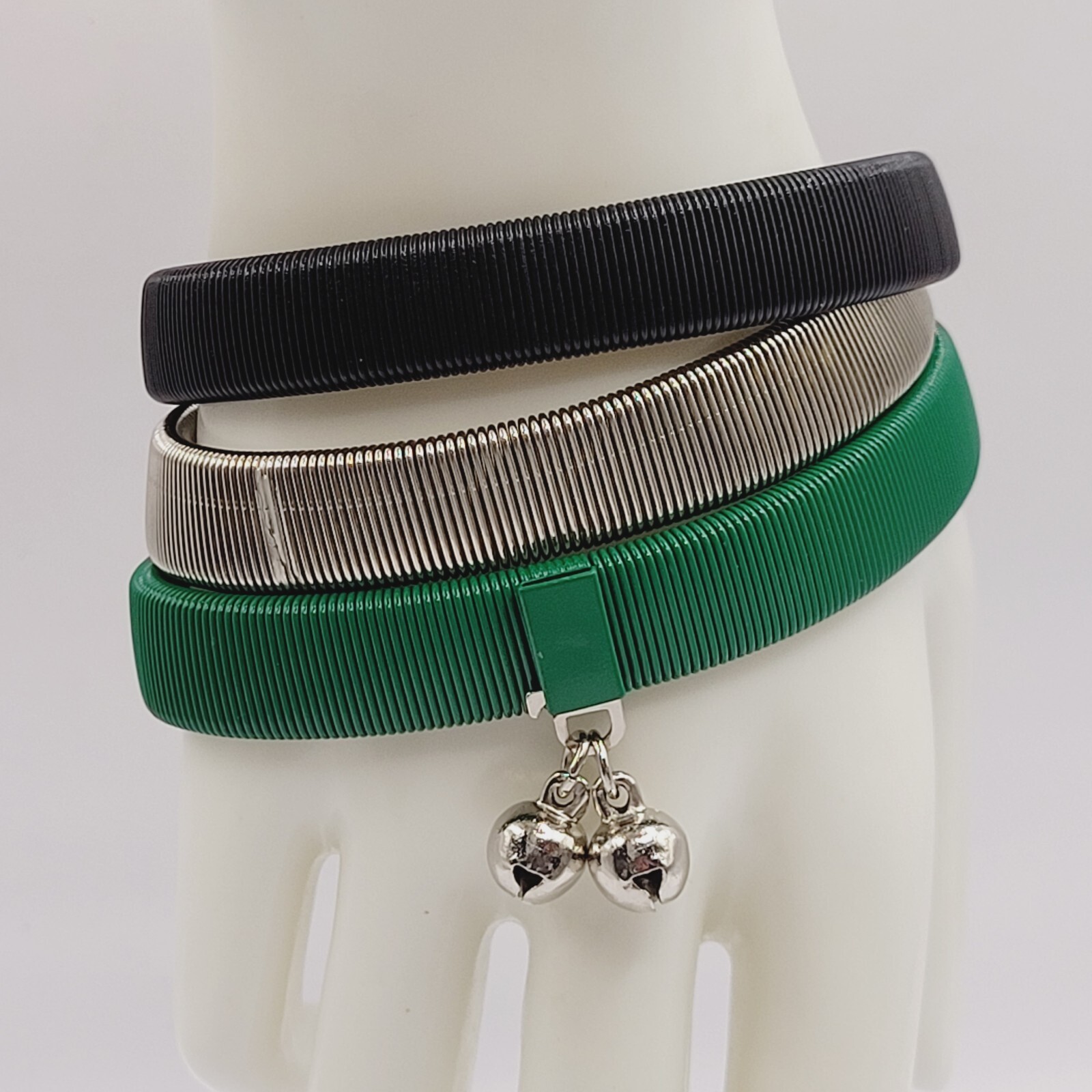 8 Slinky Stretch Coil Shirt Garter Band Style Vintage Bracelet Costume Jewelry