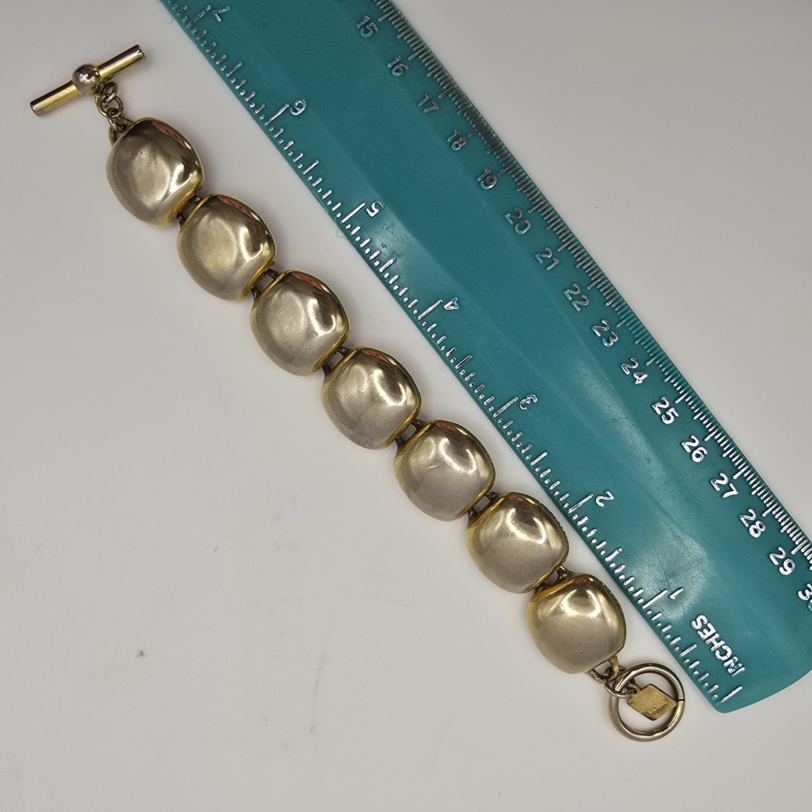 Vintage Anne Klein Bracelet Gold Plate Toggle Closure 7 Inches
