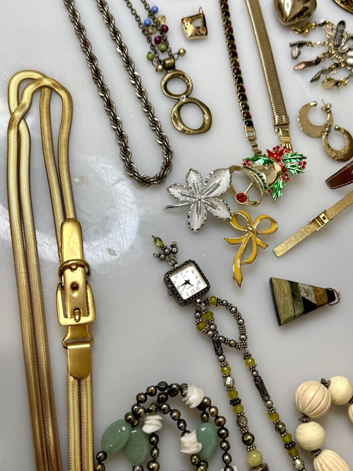 LARGE LOT Vtg Jewelry Brooch Bracelet Ring Earrings Necklace Pendant Cufflinks