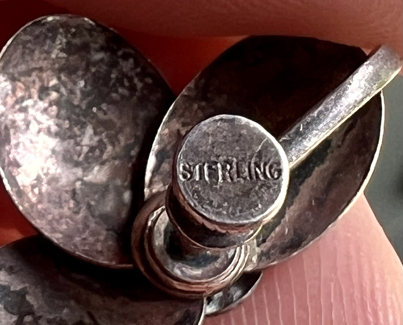 Vintage Sterling Silver CALLA LILY Flower Screw Back Earrings Modernist N.E ?