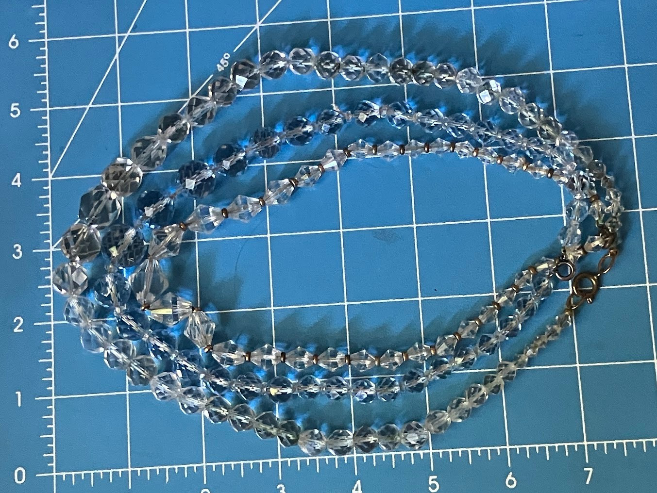 Vintage Faceted Crystal Glass Necklace Lot Cones Rounds FOR RESTRINGING UPCYCLE