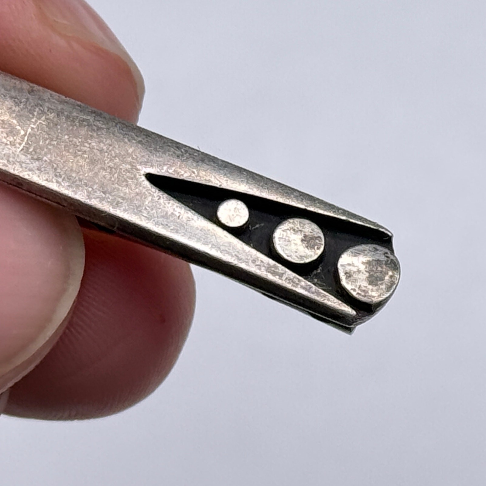 Vintage Modernist Los Castillo Sterling Silver Tie Clip