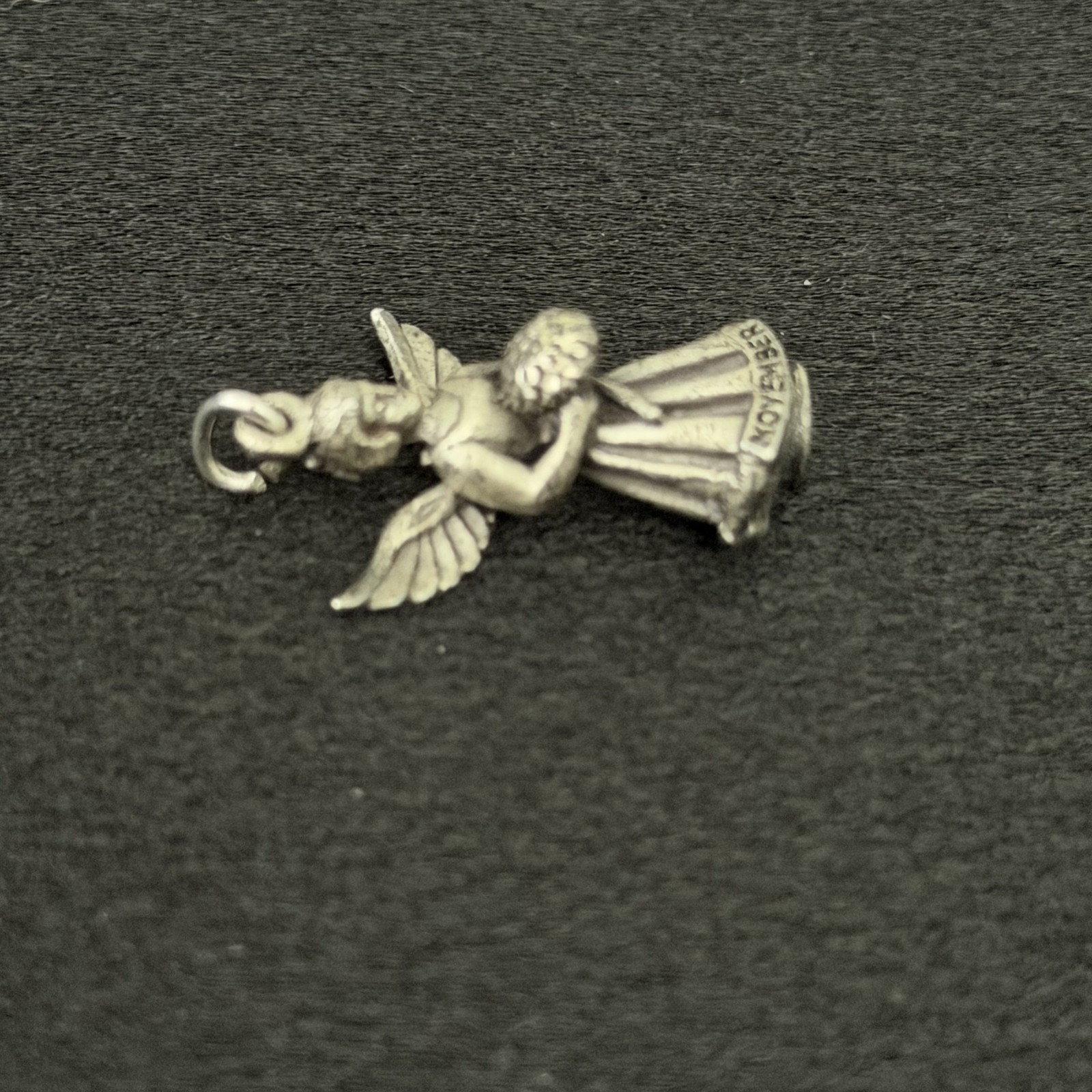 Vintage Hayward 925 Sterling Silver November Guardian Angel 3D Charm Pendant