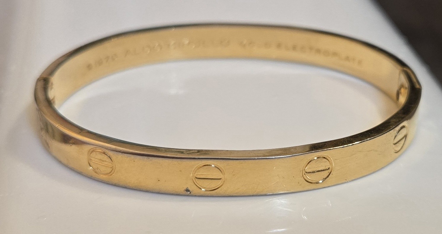 Vintage 1970 Charles Revson Aldo Cipullo “Love Bracelet” – Gold Electroplate