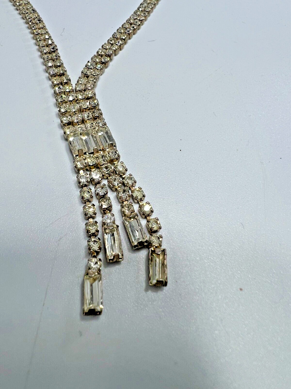 Noble Rhinestone Necklace/Chain Wedding/Silvester Festive To Approx. 16 1/2in