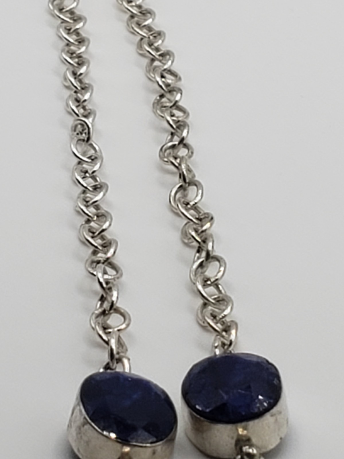 9.25 Deep Blue Faceted Kyanite Gemstone Bezel Setting Hook Clasp Necklace