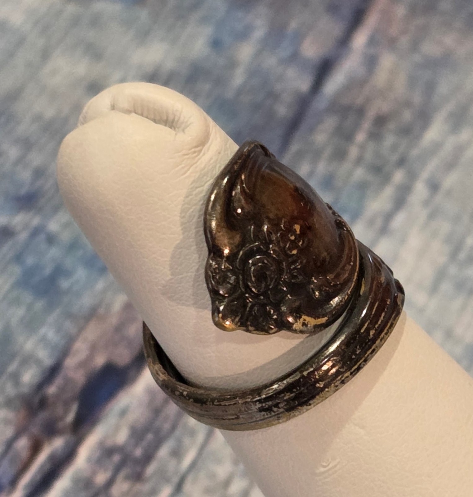 VTG Silver – WM.A. ROGERS ONEIDA Flower Spoon Handle Ring Size 4.25