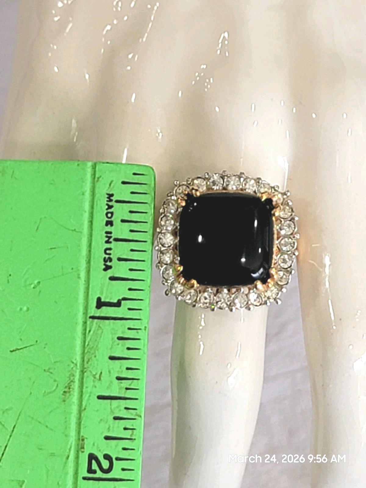 Unworn Vintage Merlite 14K Dura-Klad Gold Electroplate Cocktail Ring SIZE 9