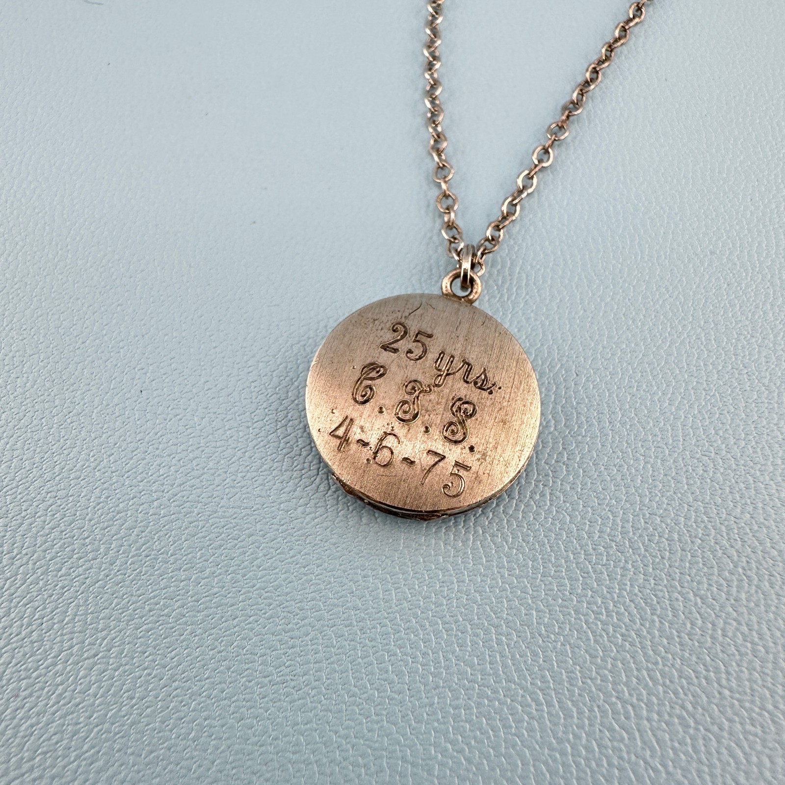 Vintage Locket Necklace Sterling 925 Gold Tone Inlay Letter P 1975 Engraved