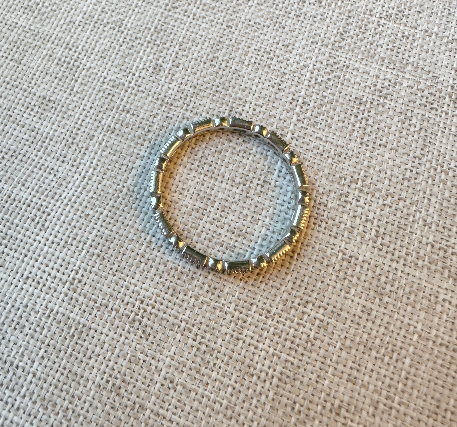 Lovely HSN Sterling Silver 925 SW Sapphire & CZ Band Ring Size 11