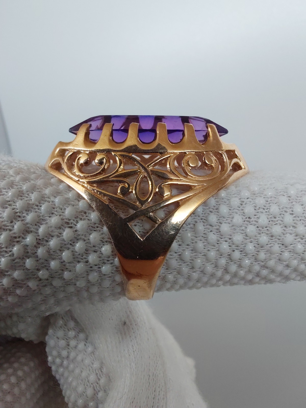 Vintage Soviet Solid Rose Gold Ring 14 K 583 Alexandrite Size 8.25