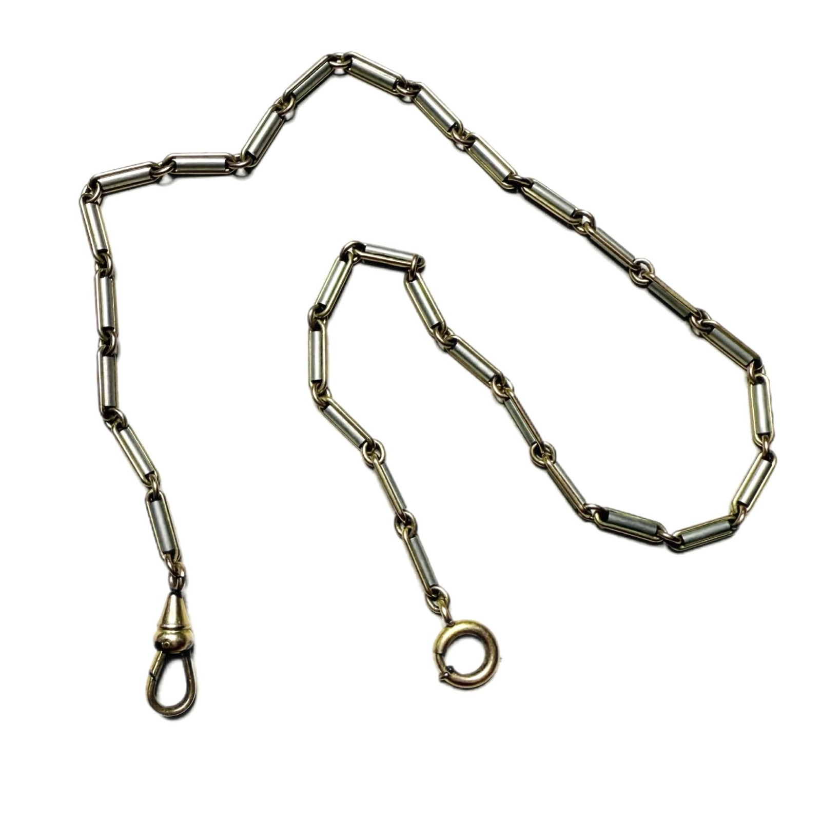 LUX Deco Pocket Watch Chain, Gold Fill, 13” Necklace, Bar Link