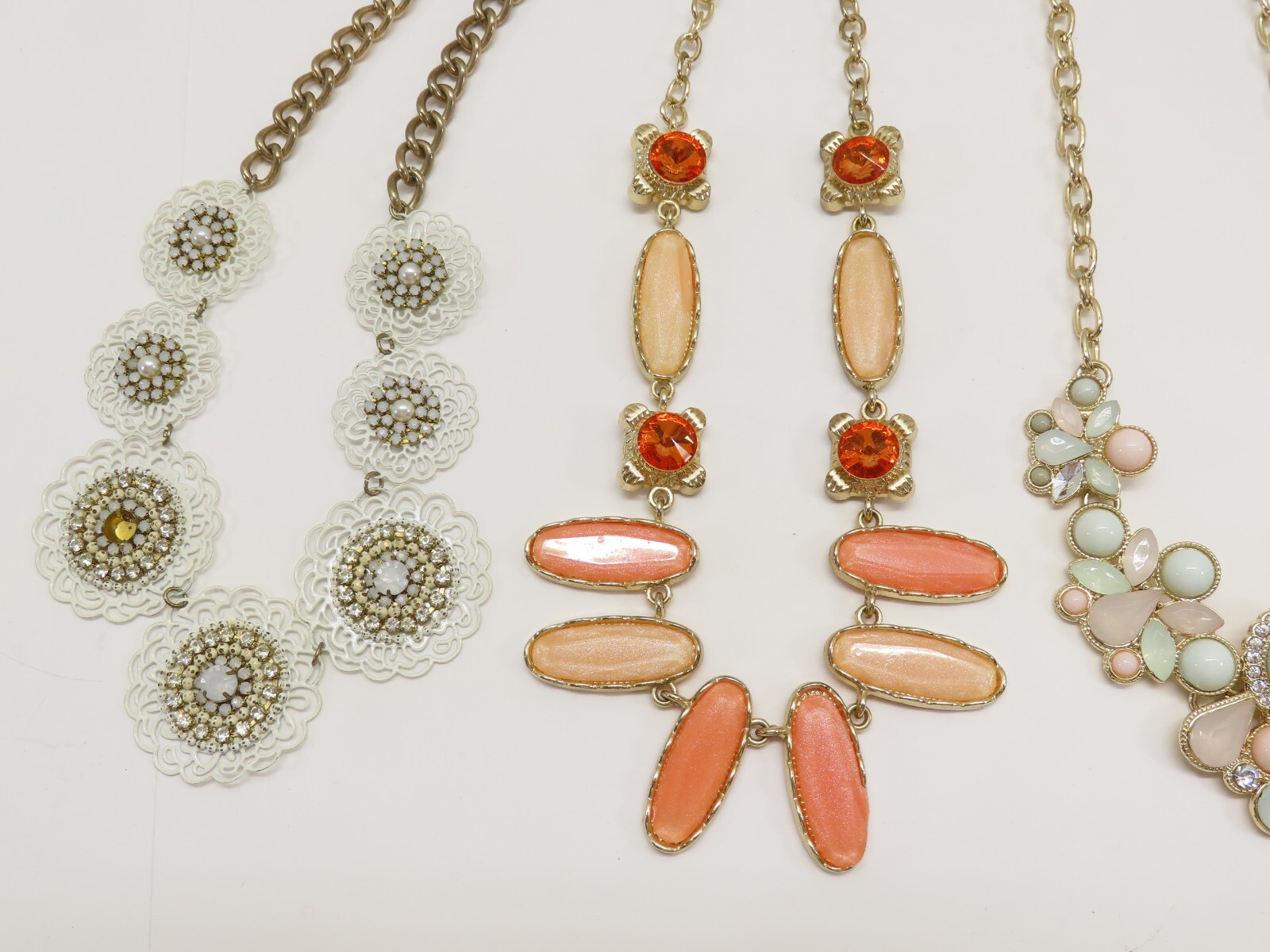 Fashion Modern Necklace Lot Rhinestones A few Missing Stones D2105