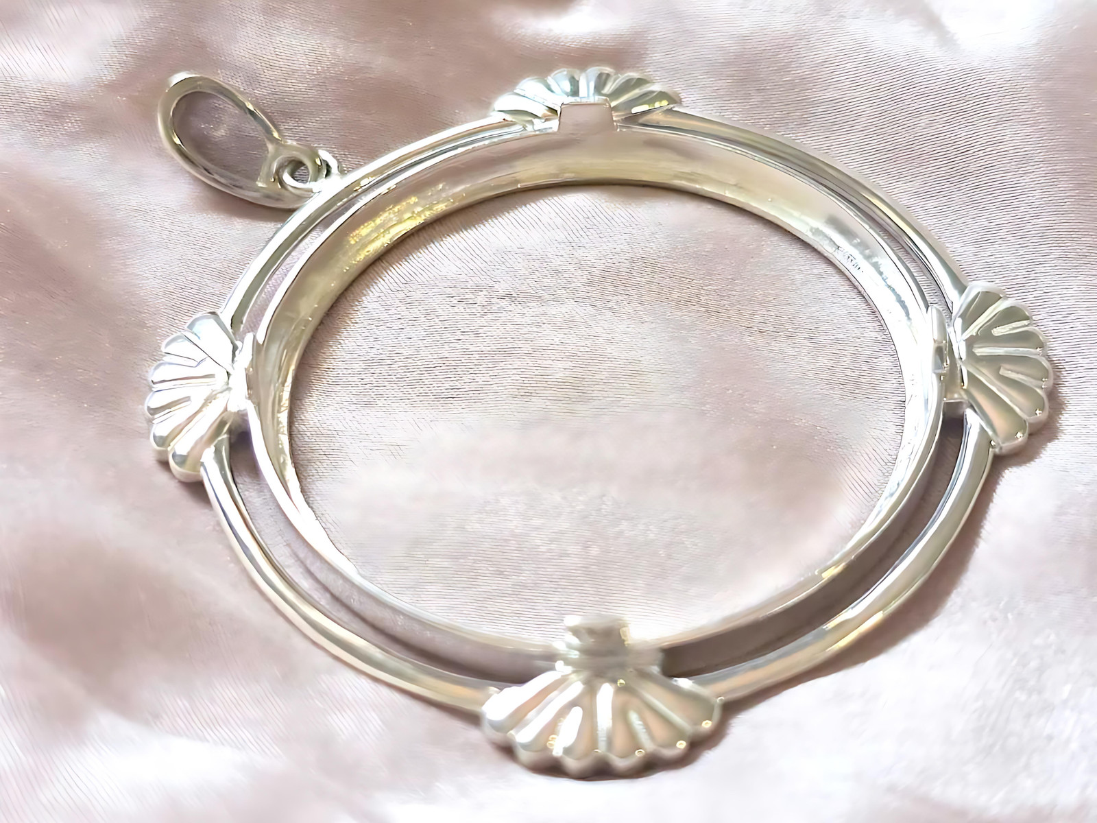 925 Sterling Silver Prong Back Clamshell Edge Bezel for 39mm Coins