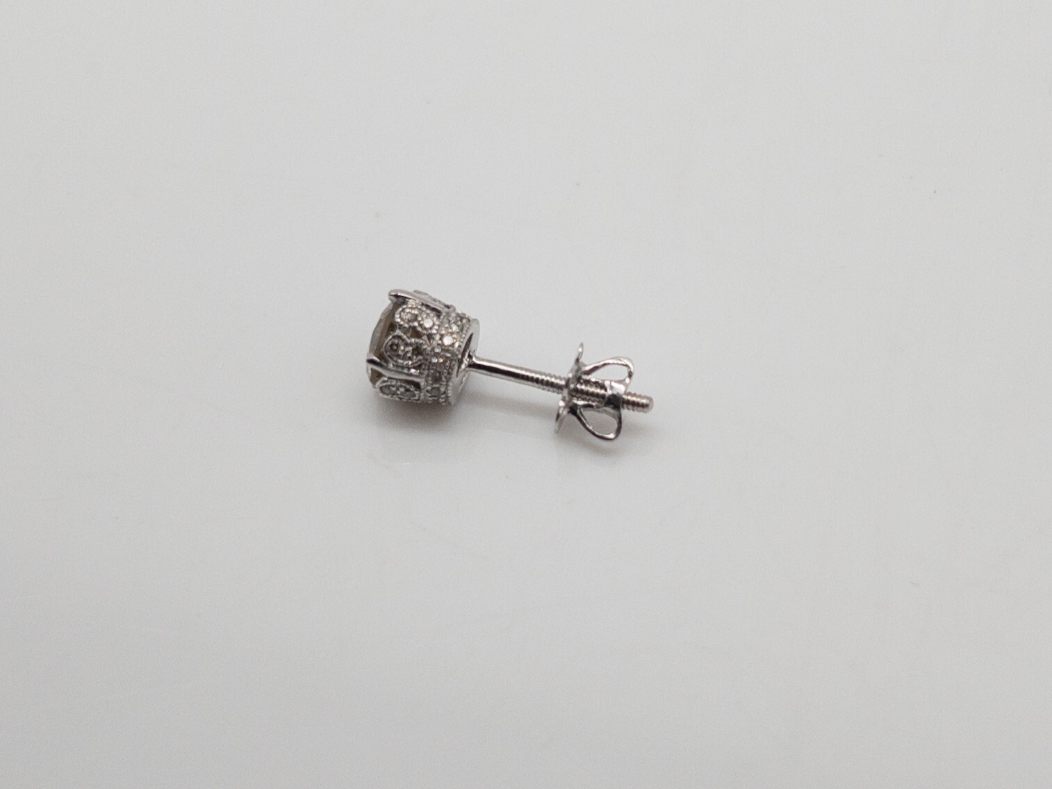 Designer $5000 1.75ct Natural Champagne Diamond 18k White Gold ETERNITY Earrings