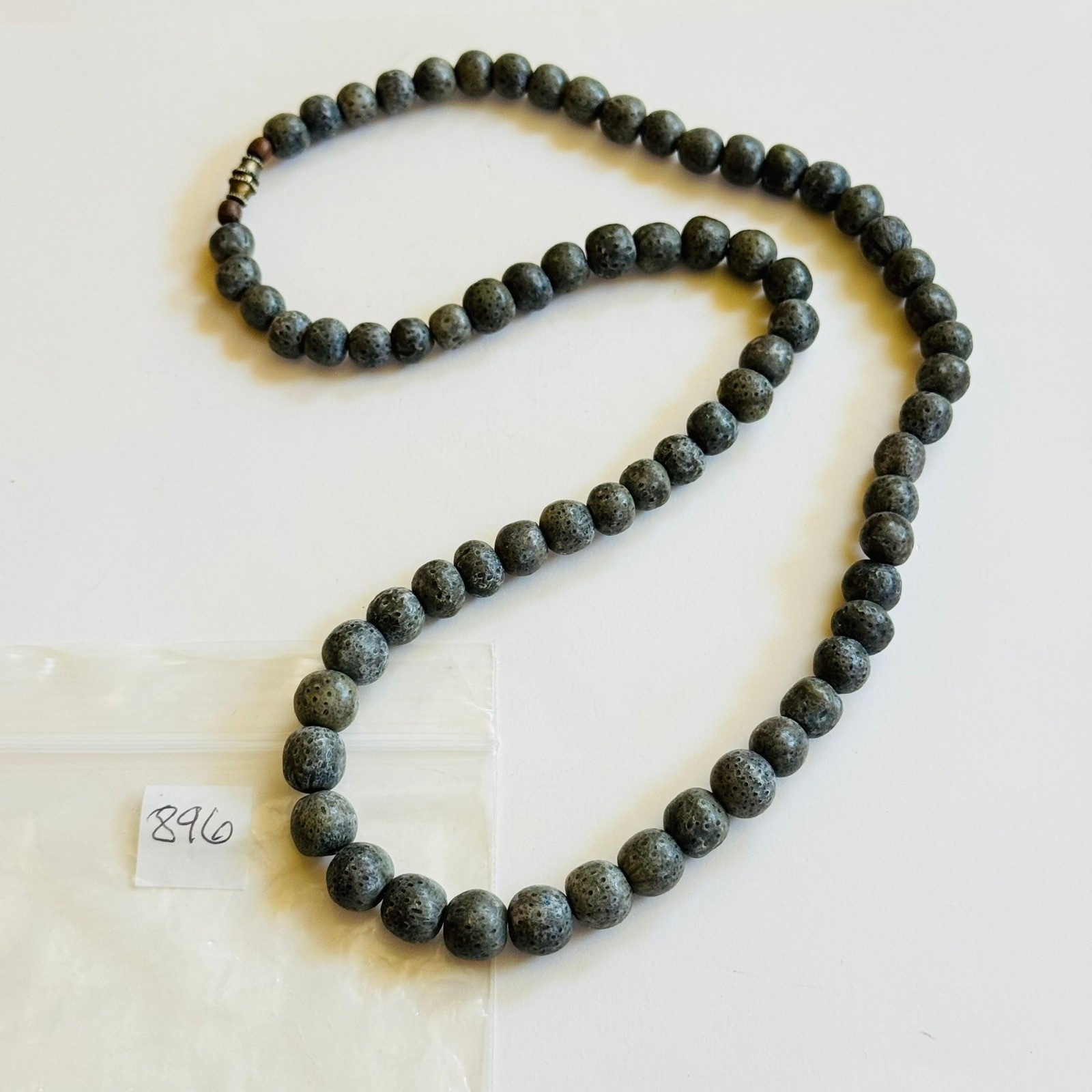 VTG Blue Sponge Coral Necklace Genuine Natural beaded Graduated Beaded 28g 22″