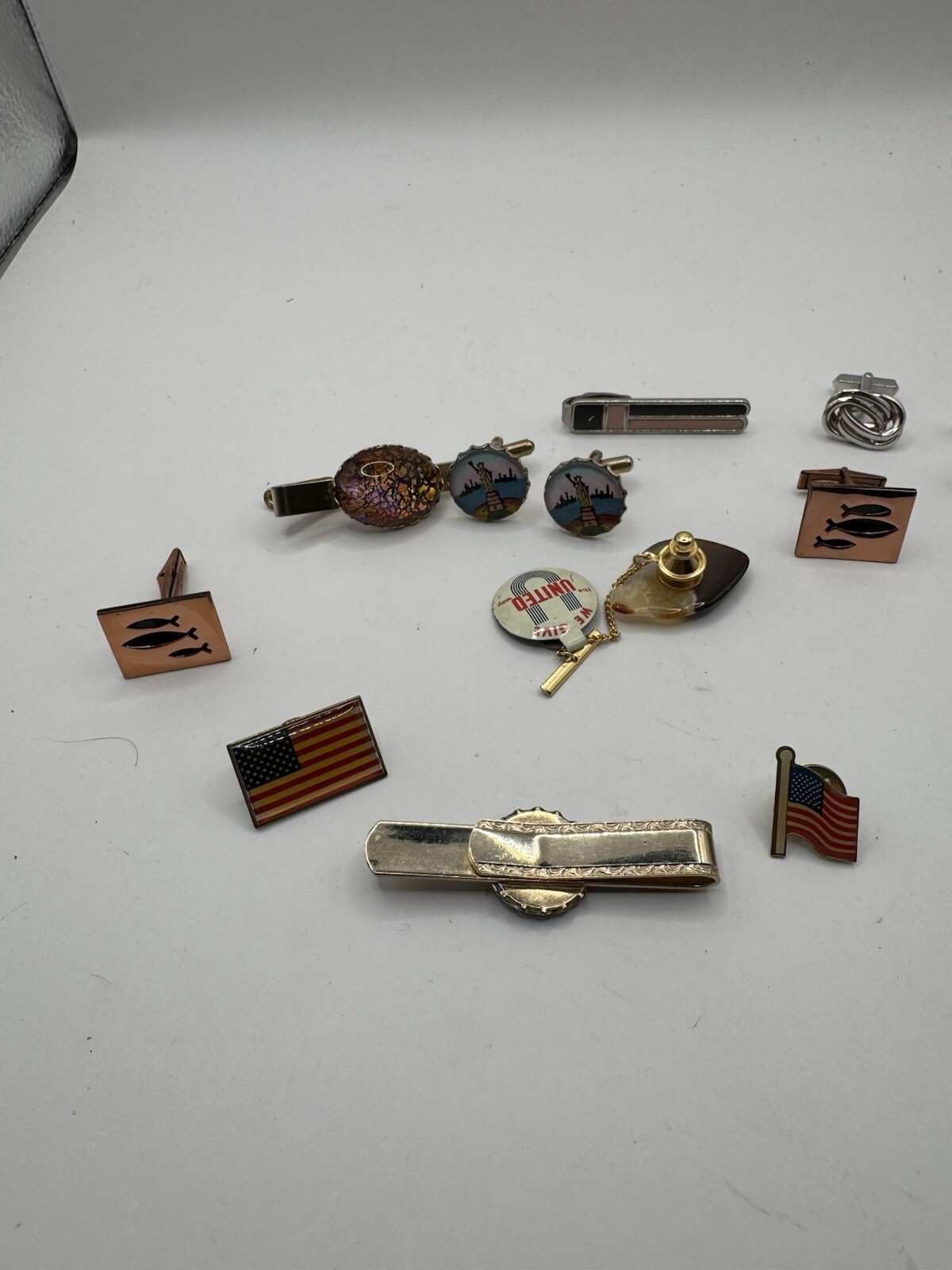 Vintage Lot of Tie Pins, Cuff Links & Tie Clips Fast Shipping Retro