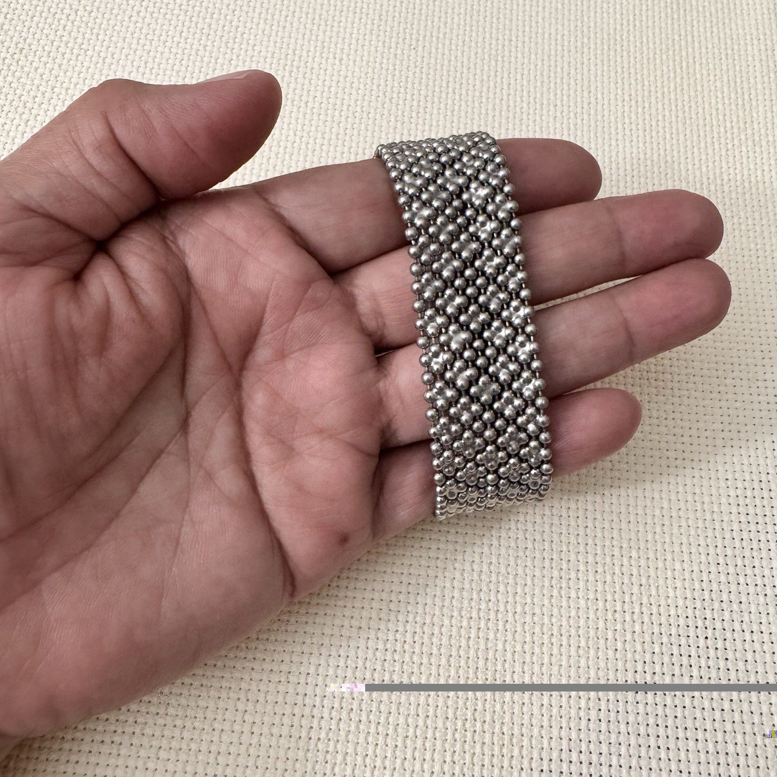 Vintage Liquid Metal Flexible Mesh Bracelet with Box Clasp