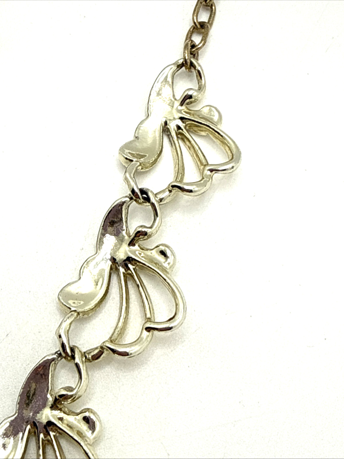 Vintage Sarah Coventry Frosted Feathers Choker Necklace Silver Tone 15″ -17″ MCM