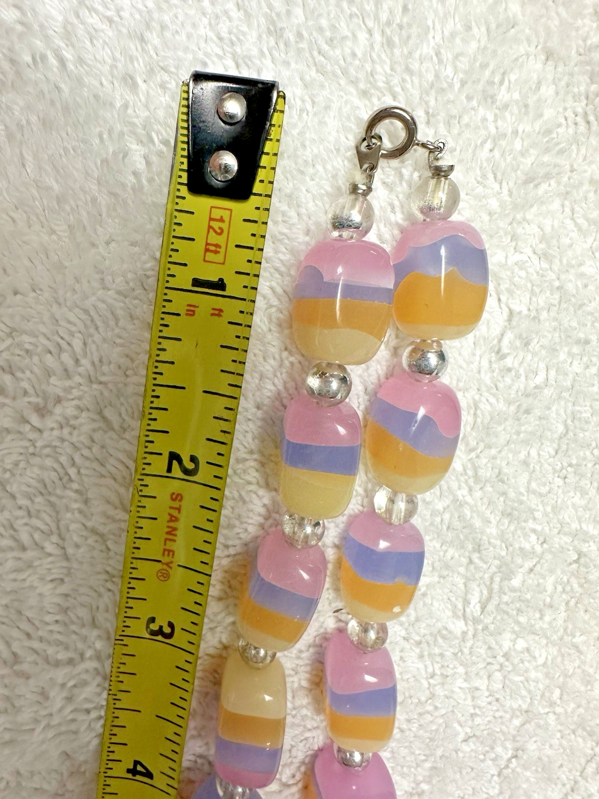 Vintage MCM Estate 30” Chunky Pastel Lucite Bead Strand Necklace n0129