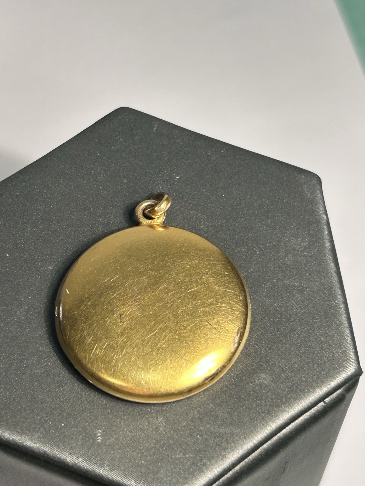 Vintage Art Nouveau Gold Filled Lady Portrait Round Locket Pendant