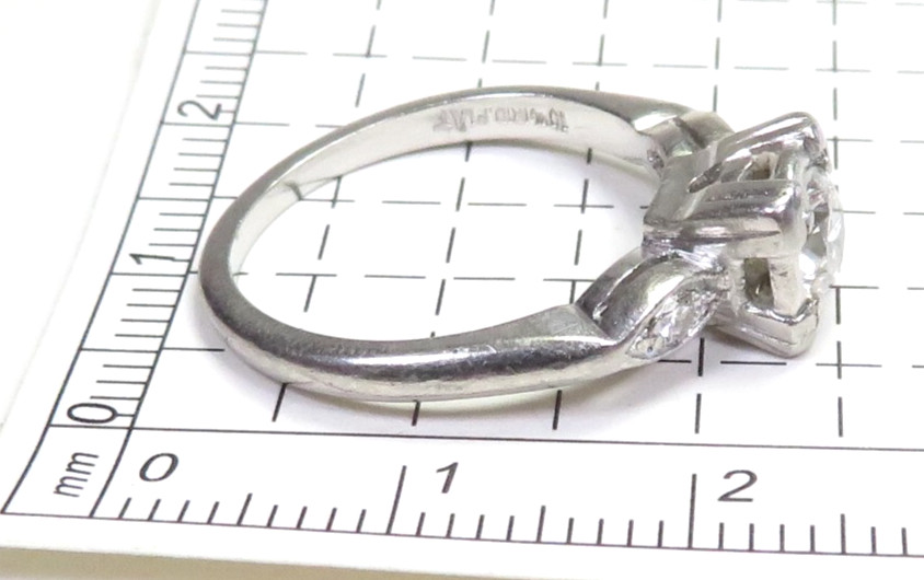 Antique 1920’s Diamond Engagement Platinum Ring Size 6 UK-L1/2 EGL USA Art Deco