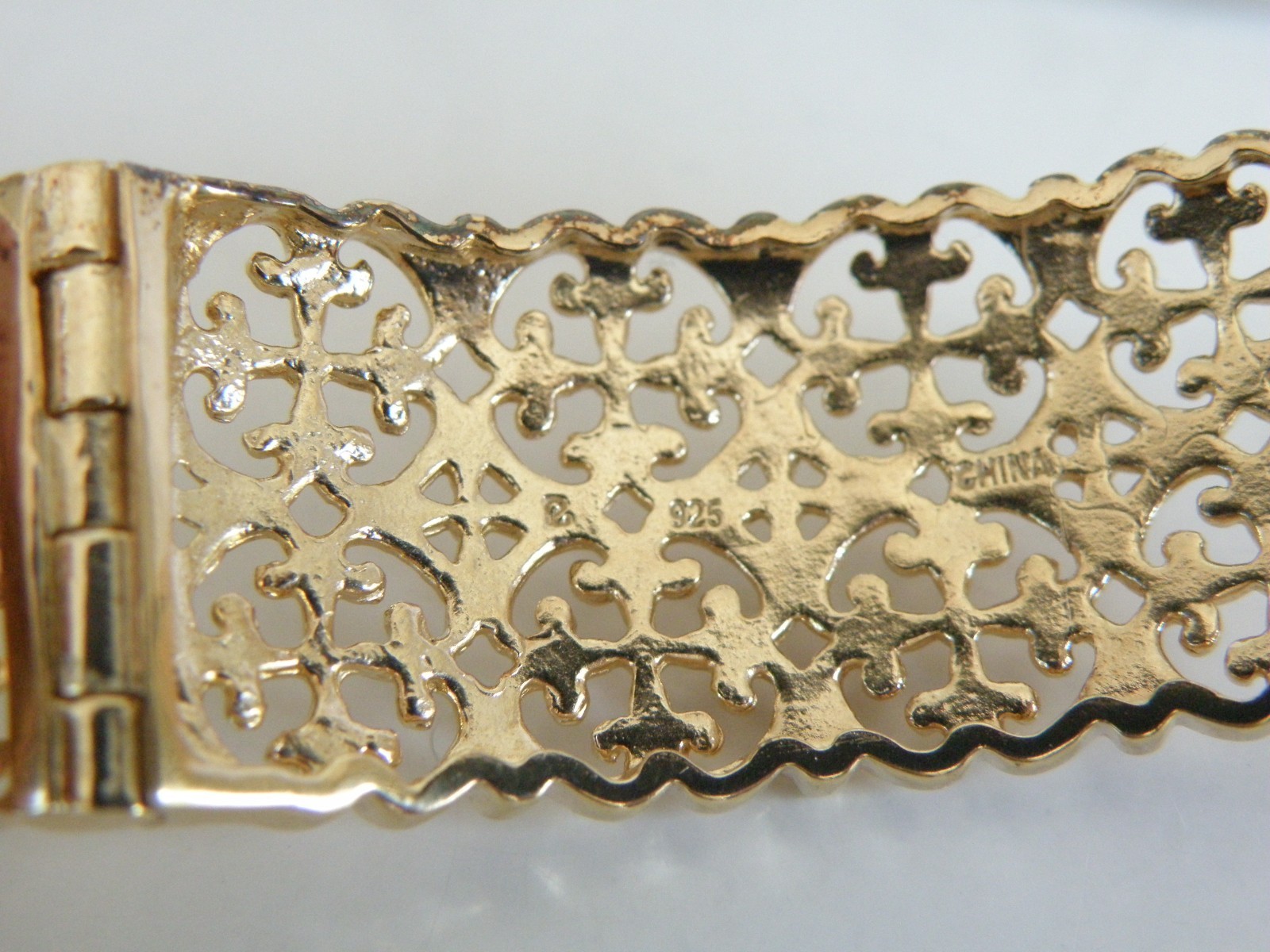Sterling Silver 925 Gold on Natural Gemstone Statement Bracelet