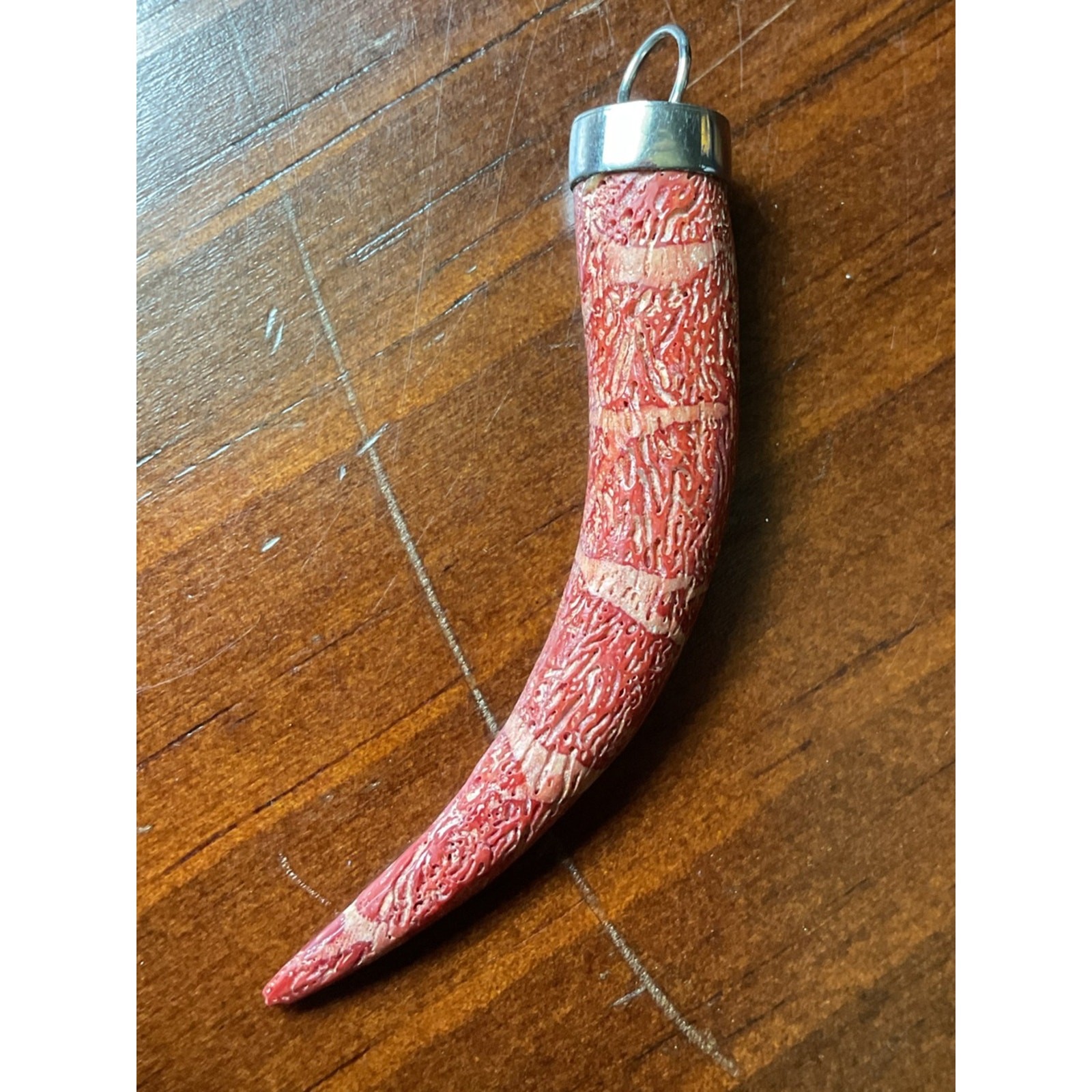Vintage Sponge Coral Horn Pendant