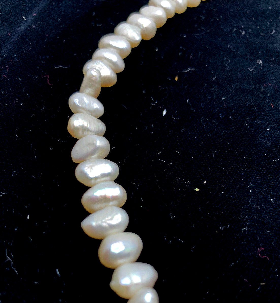 Vintage Single Strand Baroque Freshwater Pearl Necklace 60s 70s White MCM
